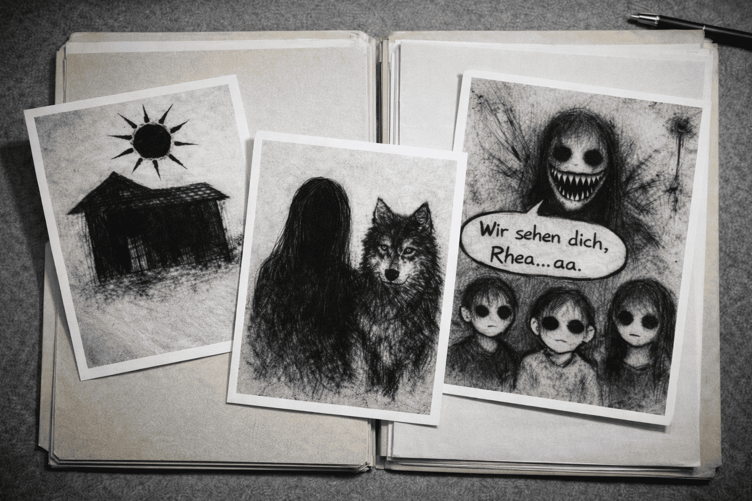 Illustrationen als Akten-Fotos – Rheas Zeichnungen